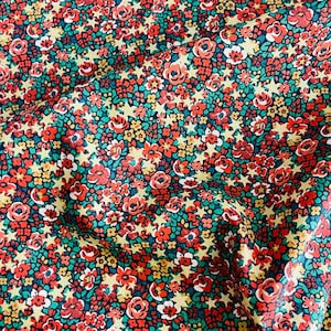 Liberty Fabrics x Christmas Holiday Emma Etoile Organic Tana Lawn™ Cotton - Verde - Rosso
