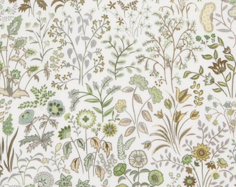 Liberty Fabrics -Shepherdly Song Tana Lawn Cotton Liberty of London - Green - Quilt Fabric