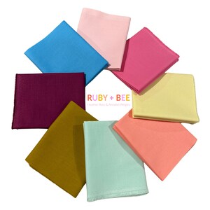 Ruby and Bee Solids - Heather Ross and Annabel Wrigley - Windham Fabrics - Fat Quarter Bundle - Andover Fabrics - Solid Fabric Bundle