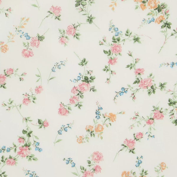 Liberty Fabrics - Elizabeth Liberty Tana Lawn Fabric - Liberty of London - White - Floral Fabric