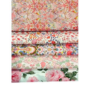 Liberty of London Fabrics - Tana Lawn™ Cotton - Fat Quarter Bundle - Pink - 5 Fat Quarters