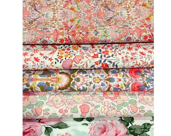 Liberty of London Fabrics - Tana Lawn™ Cotton - Fat Quarter Bundle - Pink - 5 Fat Quarters
