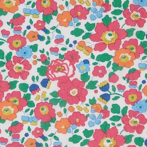 Liberty Fabrics - Betsy V Liberty Tana Rasenstoff - Liberty of London - Pink - Rot - Blau