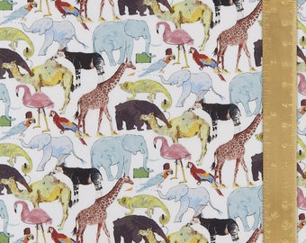 Liberty Fabrics - Queue for the Zoo F-CC Liberty Tana Lawn Fabric - Liberty of London - Multi Bright