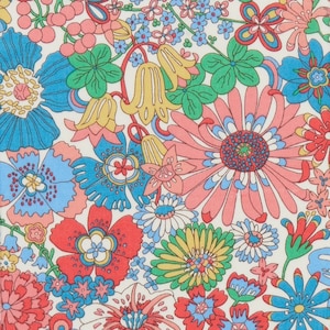 Liberty Fabrics - Regenbogen Garten A Tana Lawn Baumwolle Liberty of London - Multi Hell - NEU