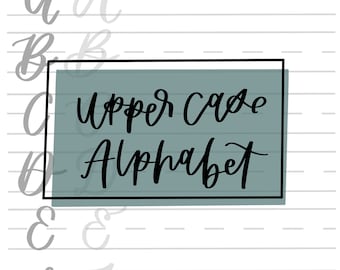Upper Case Capital Printable Calligraphy Lettered Alphabet - Traceable Digital Download For Basic Hand Lettering Practice, Learn to Letter