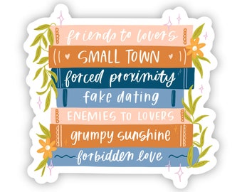 Romance Tropes Sticker, Book Kindle Sticker, Smut, Romance, Booktok sticker