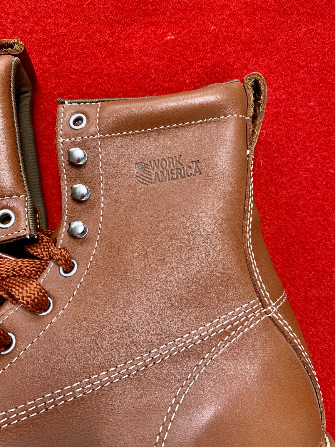 NOS Size 11 Mens Work America Boots Crepe Wedged Sole Etsy