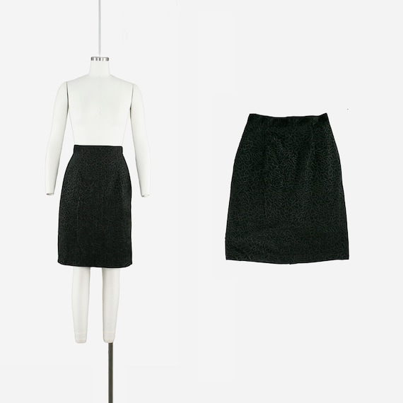 Vintage 1990's Animal Print Skirt - Black Cheetah