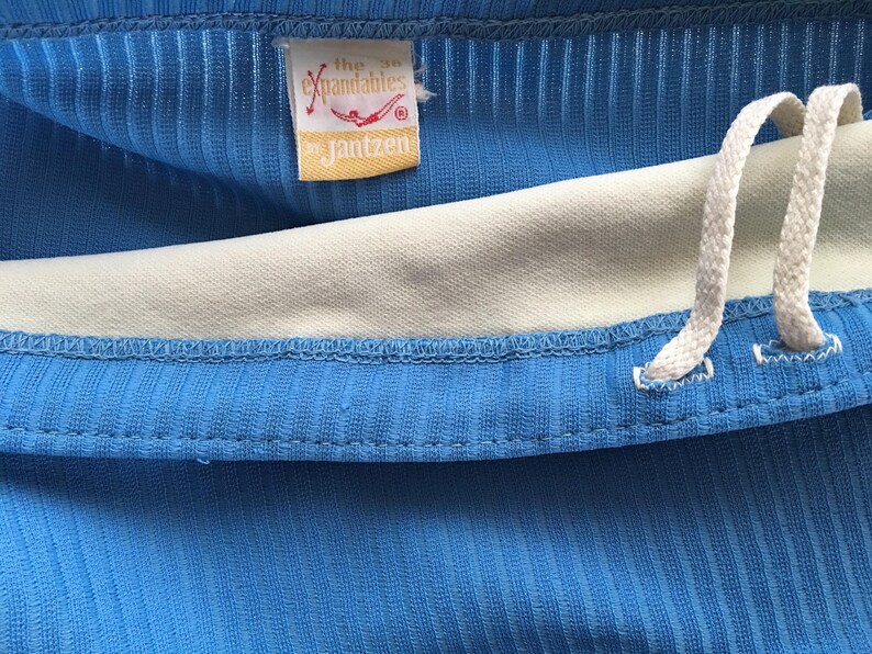 Mens Swim Shorts 38 Trunks Blue Retro Vintage 1950s Brief Swim Suit Beach Wear Size Large Jantzen The Expandables