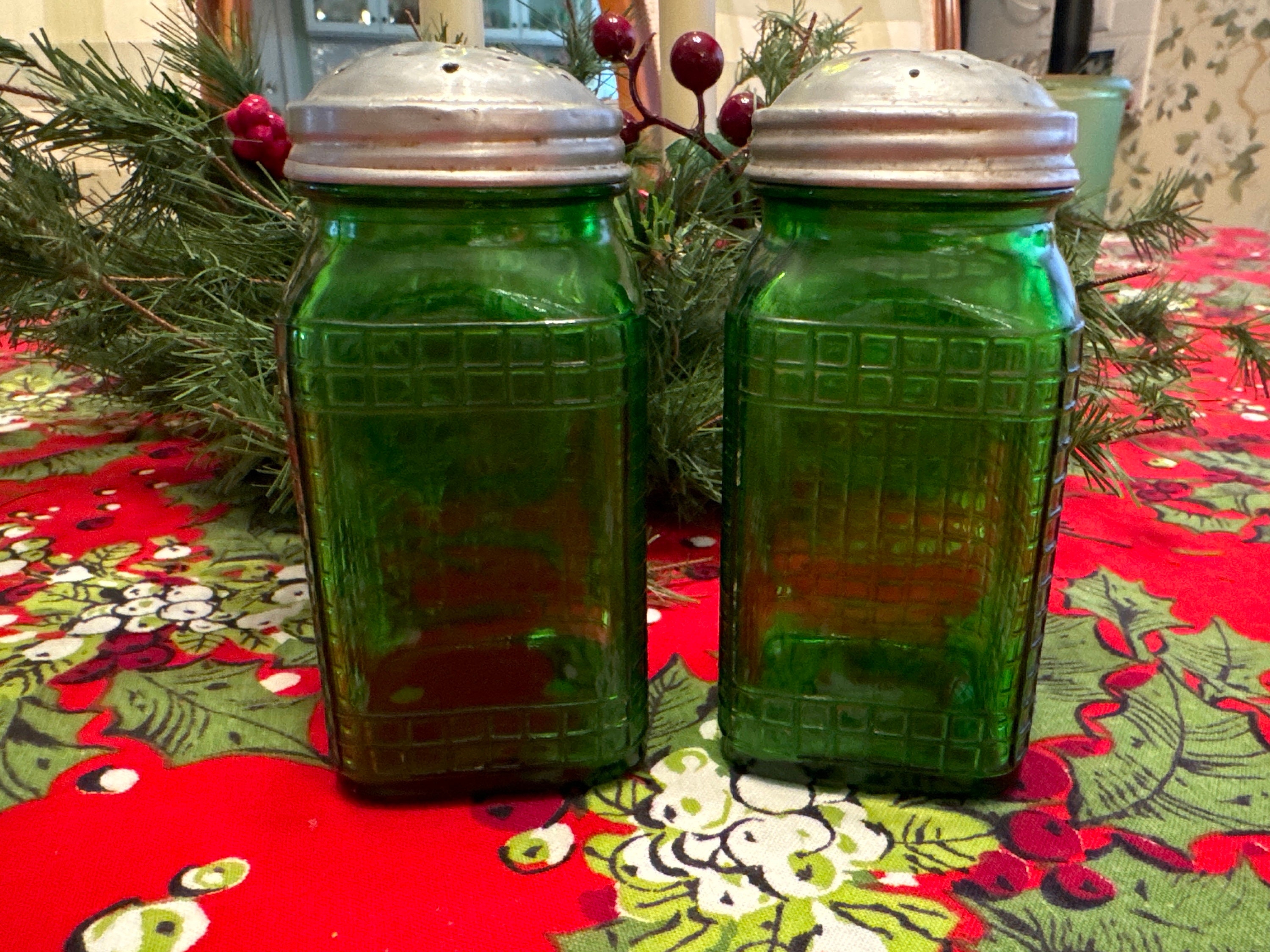 Owens Illinois Green Glass Canister - Etsy