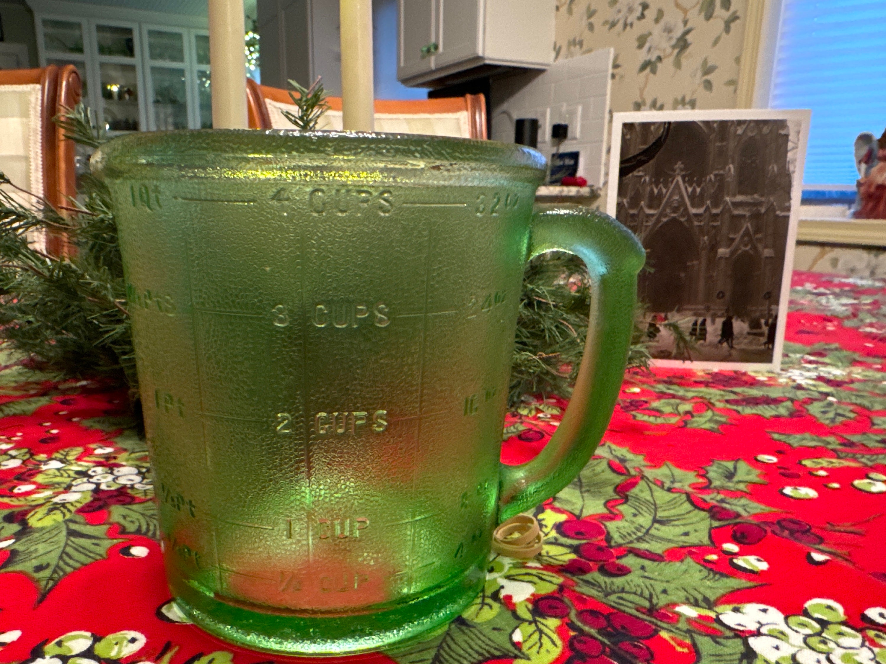 Vintage Hazel Atlas 1 Cup Glass Measuring Cup Embossed Clear Straight Side