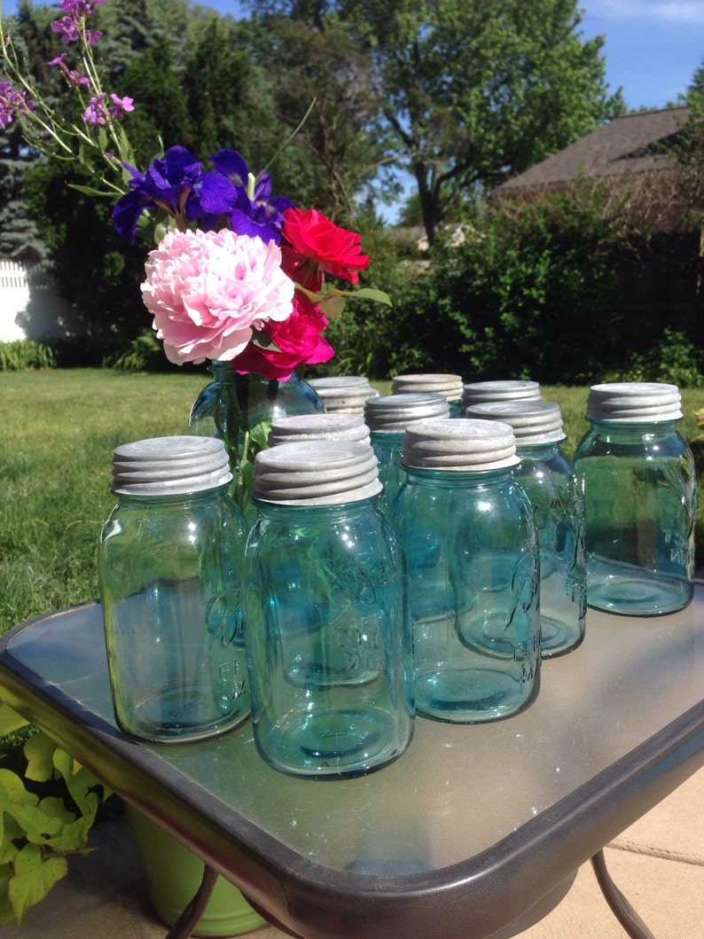 12 Quart Blue Ball Perfect Mason Jars for WEDDINGS BEST Etsy