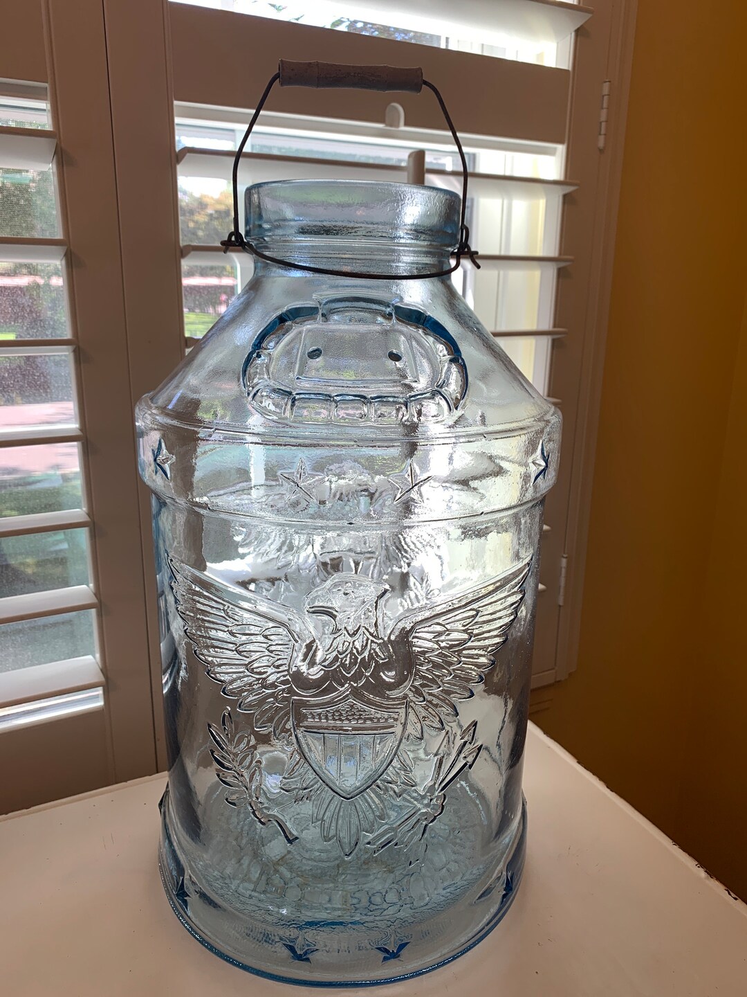 LARGE Vintage Libbey Glass Jug 5 Gallon BICENTENNIAL 17761976 Stars