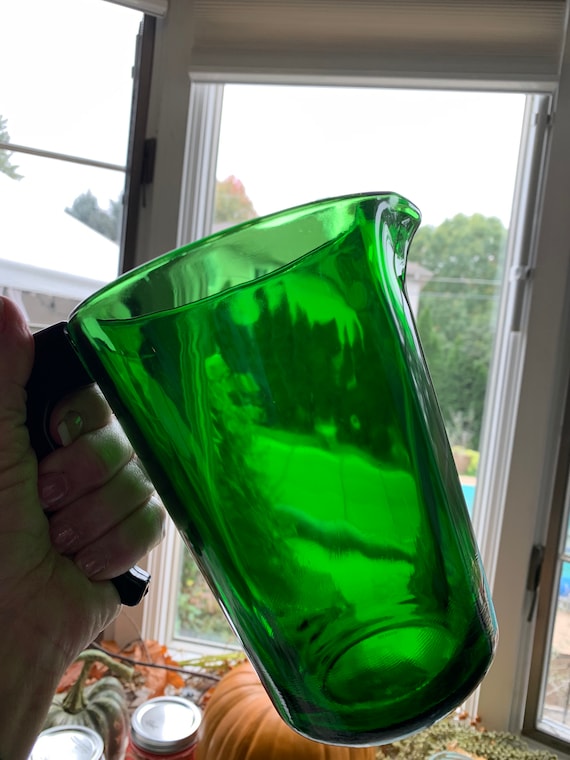 Vereco France Green Glass Pitcher Set: Mid-century Barware - Etsy