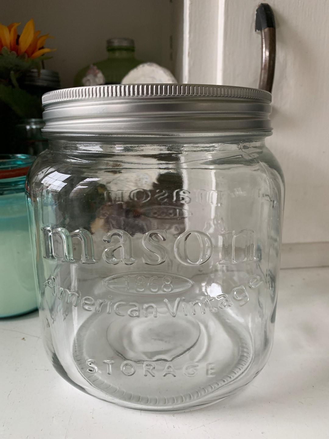 Mason 1868 American Vintage Mason Jar Glass CANISTER STORAGE Etsy