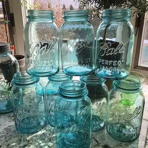 8 Vintage Quart Blue Ball Perfect Mason Jars for WEDDINGS-BEST PRICED  Etsy-Home Decor! Set of 8 -Farm/Barn/Rustic/Vintage Weddings/Showers