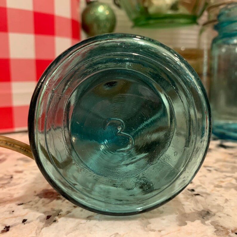 Gifts for MOMHimHer Ships Fast VINTAGE Blue Ball MASON Jar Lamp Pint Sized Rustic Farmhouse Primitive Lamp Lighting in that Special Nook
