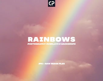 ¡Superposiciones para fotografía de arcoíris! Fondo de arcoíris, reemplazo de cielo colorido, fondo de cielo (archivos JPG y RAW incluidos)