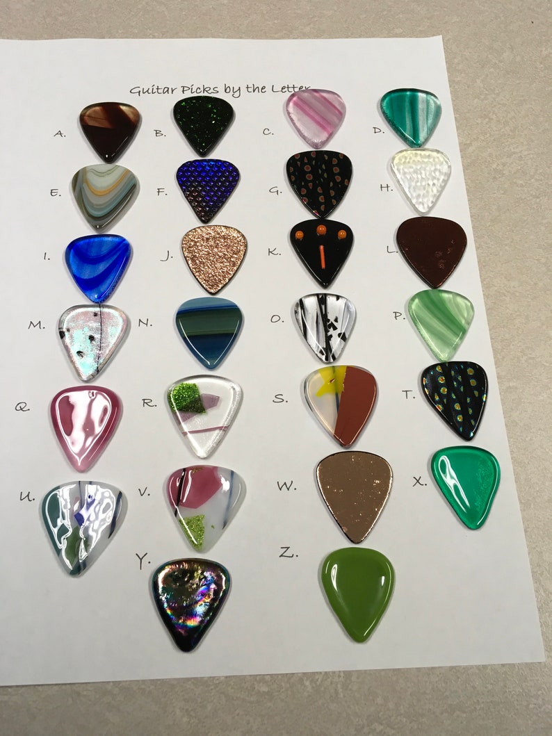 Fused Glass Guitar Picks Etsy