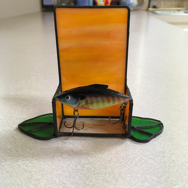 Fishing Lure - Stained Glass Business Card Holder