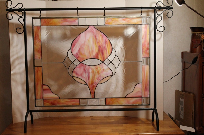 Fireplace Panel Stained Glass Etsy