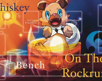 Whisky sur le tapis de jeu Rockruff TCG