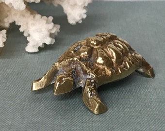 Vintage Brass Turtle / Brass Turtle Figurine/ Boho Decor