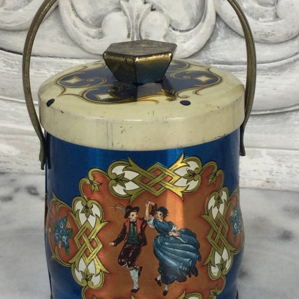 Vintage Tin Box / Decorative Tin Canister/ Colorful Vintage Tin / Bavarian Tin Canister / Murray-Allen Confections Canister