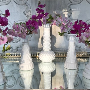 Milk Glass Bud Vases / Mixed Lot of Ten Milk Glass Vases / Vintage Bud Vase Collection / Wedding / Bridal Shower image 6