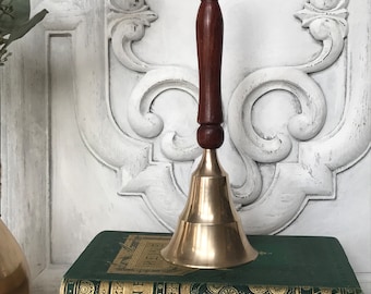 Vintage Brass Bell / Brass and Wood  Dinner Bell / Toasting Bell / Meditation Bell