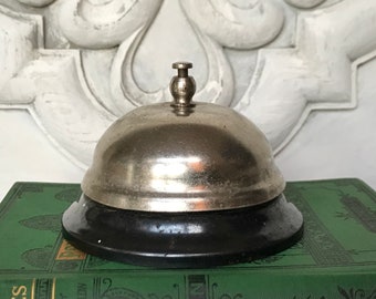 Vintage Desk Bell / Front Desk Bell / Hotel Bell / Two Tone Desk Bell
