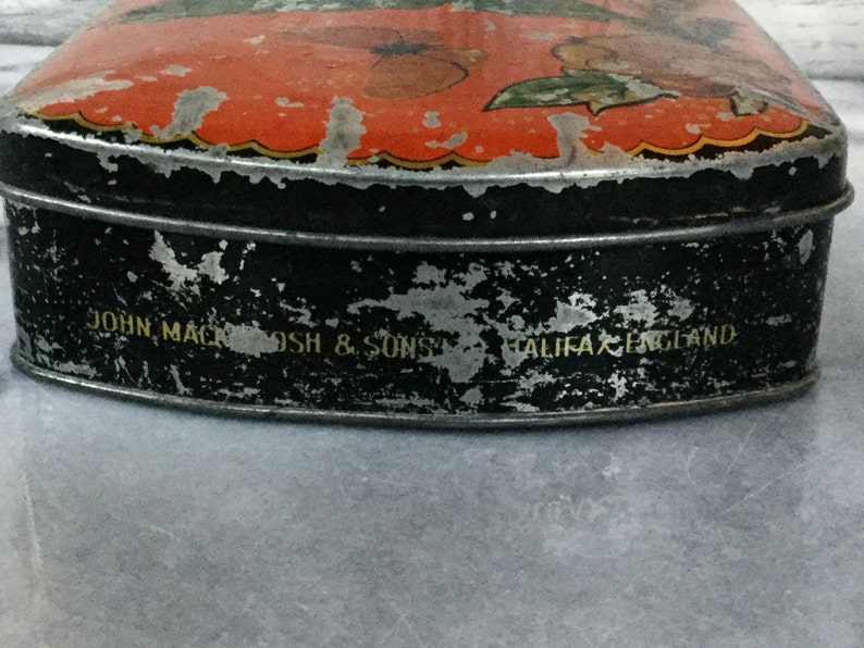 Vintage Tin Box Decorative Tin Canister With Butterflies Mackintosh/'s Toffee Tin Colorful Vintage Tin with Lid
