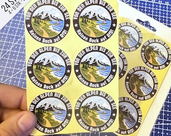 Von den Alpen bis zur See Mini Sticker Sheet | 24 Journal Sticker | Antifa Aufkleber | Stickerbogen für Journaling & Scrapbooking