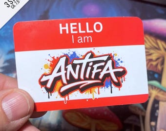 Hello I am ANTIFA Sticker 3er Set | Antifa Aufkleber gegen Rechts | Protest Sticker
