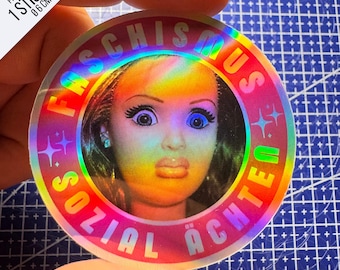 Faschismus sozial ächten – Foil-Sticker | Gegen Rechts | Antifa Aufkleber | Protest Sticker | Politischer Sticker