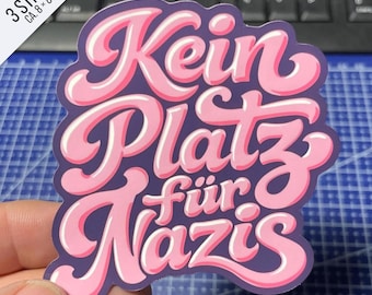 Kein Platz für Nazis Sticker 3er Set | Antifa Aufkleber | Gegen Rechts | Protest Sticker Outdoor
