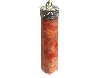 Genuine Sunstone Crystal Stone Necklace Pendant (Beautifully Gift Wrapped) - Stone of Confidence