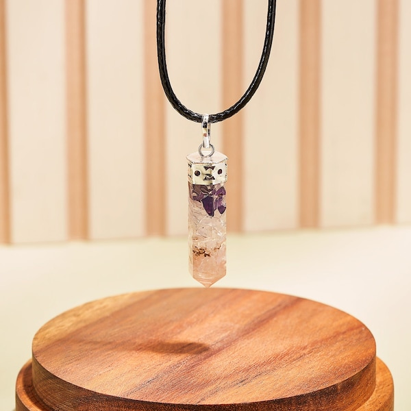Rose Quartz / Amethyst / Clear Quartz Orgone Orgonite Crystal Chip Necklace Pendant Beautifully Gift Wrapped