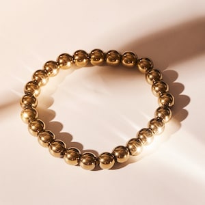 Pyrite Crystal Gemstone Beaded Bracelet (Beautifully Gift Wrapped)