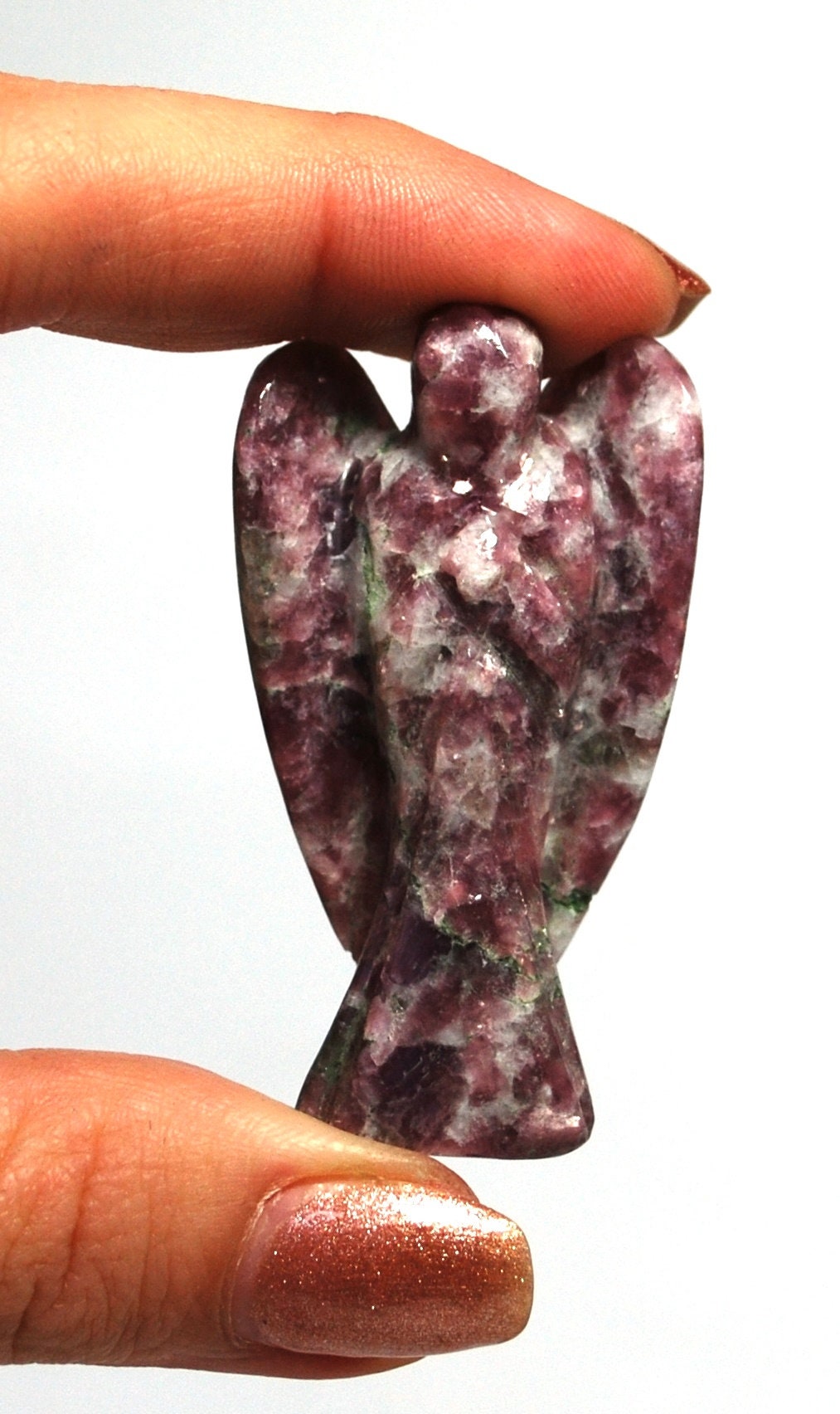 Lepidolite Crystal Guardian Angel Stone Natural Statue Carving - Etsy UK