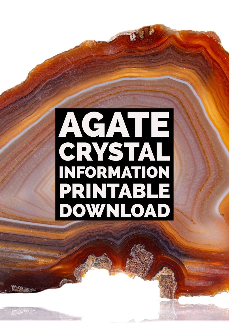 Agate Crystal Printable Download Healing Properties & Benefits Crystal Shop Sellers image 1