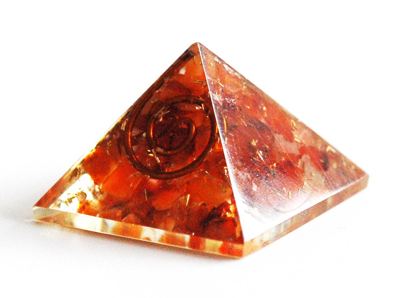 Red / Orange Carnelian Crystal Orgone Pyramid Gift Stone of - Etsy