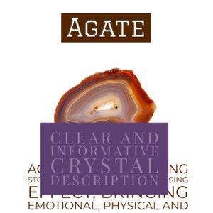 Agate Crystal Printable Download Healing Properties & Benefits Crystal Shop Sellers image 2