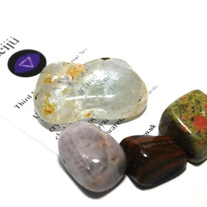 Third Eye Chakra Tumble Stone Crystal Gift Set (Beautifully Wrapped) - Crystal Healing Kit