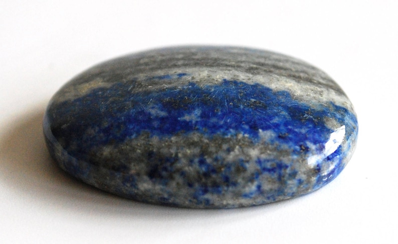 Natural Lapis Lazuli Crystal Cabachone Palm Stone Beautifully Gift Wrapped Stone of Self-Expression image 3