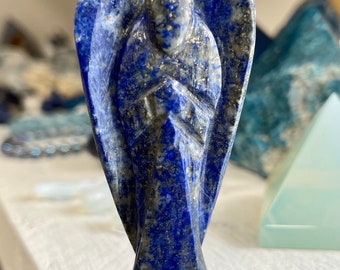 Large Lapis Lazuli Crystal Guardian Angel Stone Gift (Beautifully Gift Wrapped)