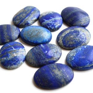 Natural Lapis Lazuli Crystal Cabachone Palm Stone Beautifully Gift Wrapped Stone of Self-Expression image 2