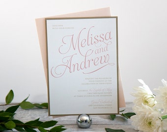 Custom Classic & Elegant Wedding Invitation SAMPLE, Panel Pocket