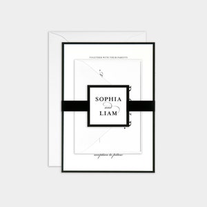 Klassische Script Monogram Hochzeitseinladung Set, Anzahlung um loszulegen